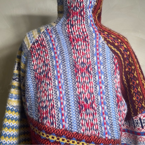 Rag & Bone Women’s  Distressed Hollis Fair-Isle High-Neck Wool BLD Sweater|Sz:S - Picture 2 of 16